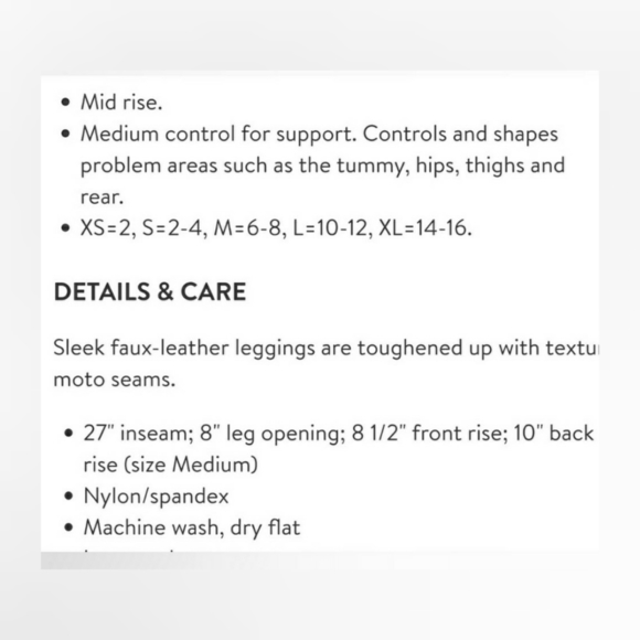 spanx high rise faux leather moto leggings black - Picture 6 of 8